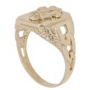 9ct Yellow Gold Welsh Feathers Signet Ring