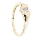 9ct Yellow Gold 0.05ct Diamond Heart Signet Ring