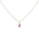 18ct Yellow Gold 0.02ct Diamond And Ruby Pendant And Chain 18"