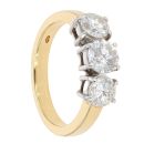 18ct Yellow Gold Diamond Trilogy Ring