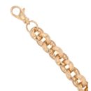 9ct Yellow Gold Patterned and Plain Belcher Bracelet 9"