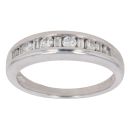 18ct White Gold 0.33ct Brilliant and Baguette Cut Diamond Half Eternity Ring