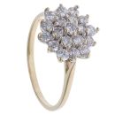 9ct Yellow Gold Cubic Zirconia Cluster Ring