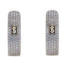14ct Yellow Gold Monaco Classic Pave Hoop Earrings
