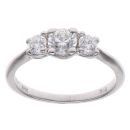 18ct White Gold 0.55ct Brilliant Cut Diamond Trilogy Ring