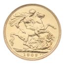 1909 Edward VII Large Head UK Full Sovereign Coin