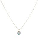 9ct Yellow and White Gold 0.03ct Diamond and Emerald Heart Pendant