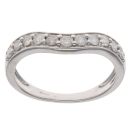 9ct White Gold 0.50ct Brilliant Cut Diamond Wishbone Ring