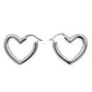 Silver Heart Hoop Earrings By Icesia