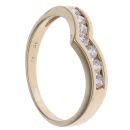 9ct Yellow Gold Cubic Zirconia Wishbone Ring