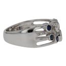 9ct White Gold 0.31cts Diamond And Sapphire Ring