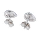 Silver Cubic Zirconia Pear Cluster Earrings by Icesia