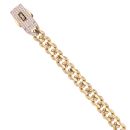 14ct Yellow Gold Monaco Classic Alternate Flex Pave Lock Curb Bracelet 7"