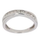 9ct White Gold 0.25ct Brilliant Cut Diamond Crossover Ring