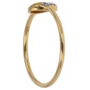 22ct Yellow Gold Cubic Zirconia Leaf Ring