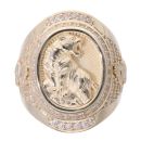 9ct Yellow Gold Cubic Zirconia Panther Signet Ring