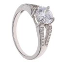 Silver Cubic Zirconia Single Stone Fancy Ring
