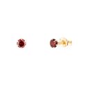 9ct Yellow Gold Red Cubic Zirconia Stud Earrings 3mm