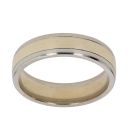 9ct Yellow and White Gold Plain Wedding Band 4.8mm