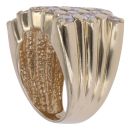 9ct Yellow Gold Cubic Zirconia Wavy Edge Signet Ring