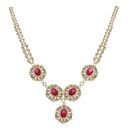 14ct Yellow Gold Cubic Zirconia Floral Necklace 22"