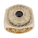 14ct Yellow And White Gold Cubic Zirconia Signet Ring