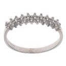 9ct White Gold 0.20ct Brilliant Cut Diamond Two Row Ring