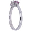 18ct White Gold 0.40ct Princess Cut Diamond And Pink Sapphire Ring