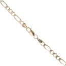 9ct Yellow and White Gold Diamond Cut Figaro Chain 18"