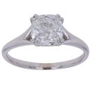 18ct White Gold 2.00ct Lab Grown Diamond Cushion Cut Solitaire Ring