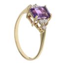 18ct Yellow Gold 0.10ct Diamond And Amethyst Ring