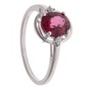 9ct White Gold Cubic Zirconia and Garnet Fancy Ring