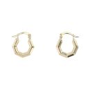 9ct Yellow Gold Hexagonal Creole Earrings