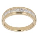 18ct Yellow Gold 1.00ct Princess Cut Diamond Half Eternity Ring