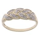 9ct Yellow Gold 0.05ct Brilliant Cut Diamond Fancy Ring