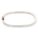 Silver And Rose Gold Cariad Hinged Clogau Square Bangle