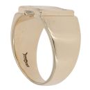 9ct Yellow Gold 0.02ct Diamond And Garnet Signet Ring