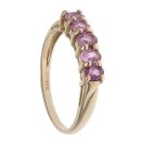 9ct Yellow Gold Pink Sapphire Gemstone Five Stone Ring