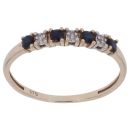 9ct Yellow Gold 0.02ct Diamond and Sapphire Fancy Ring