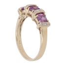 9ct Yellow Gold 0.05ct Diamond and Amethyst Ring