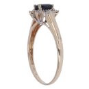 9ct Yellow Gold 0.10ct Diamond and Sapphire Cluster Ring