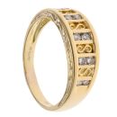 18ct Yellow Gold 0.25ct Brilliant Cut Diamond Two Row Fancy Ring