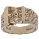 9ct Yellow Gold Textured Buckle Ring