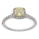 18ct White Gold 1.10ct Yellow Princess Cut Diamond Cluster Ring
