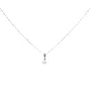 9ct White Gold Diamond Solitaire Pendant and 16" Chain by Anya Belle