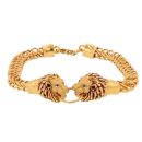 22ct Yellow Gold Duo Lion Bracelet 8"