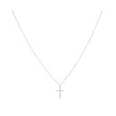 Sterling Silver Cubic Zirconia Cross Pendant and Chain 16" by Icesia