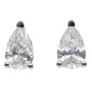 9ct White Gold 2.00ct Pear Cut Lab Grown Diamond Stud Earrings