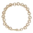 9ct Yellow Gold Patterned Hearts Bracelet 8"