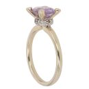 9ct Yellow Gold 0.02ct Diamond And Amethyst Ring